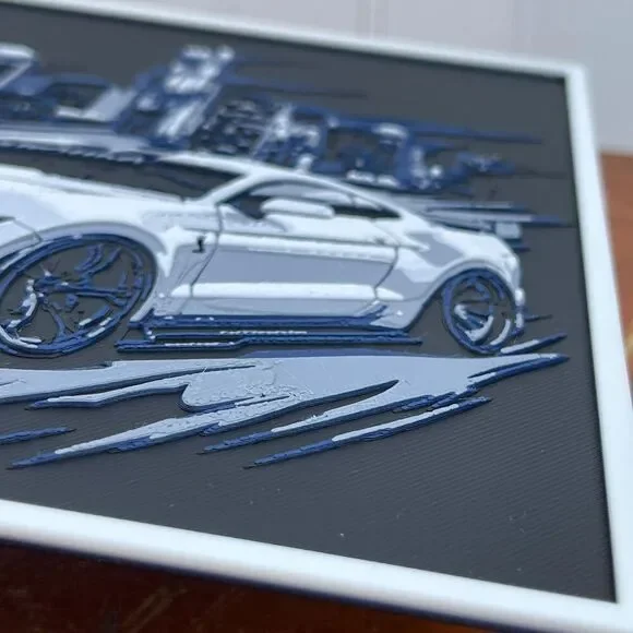 Ford Mustang Cobra Wall Art, Wall Art, Car Art, Textured Art - Picture 5 of 10